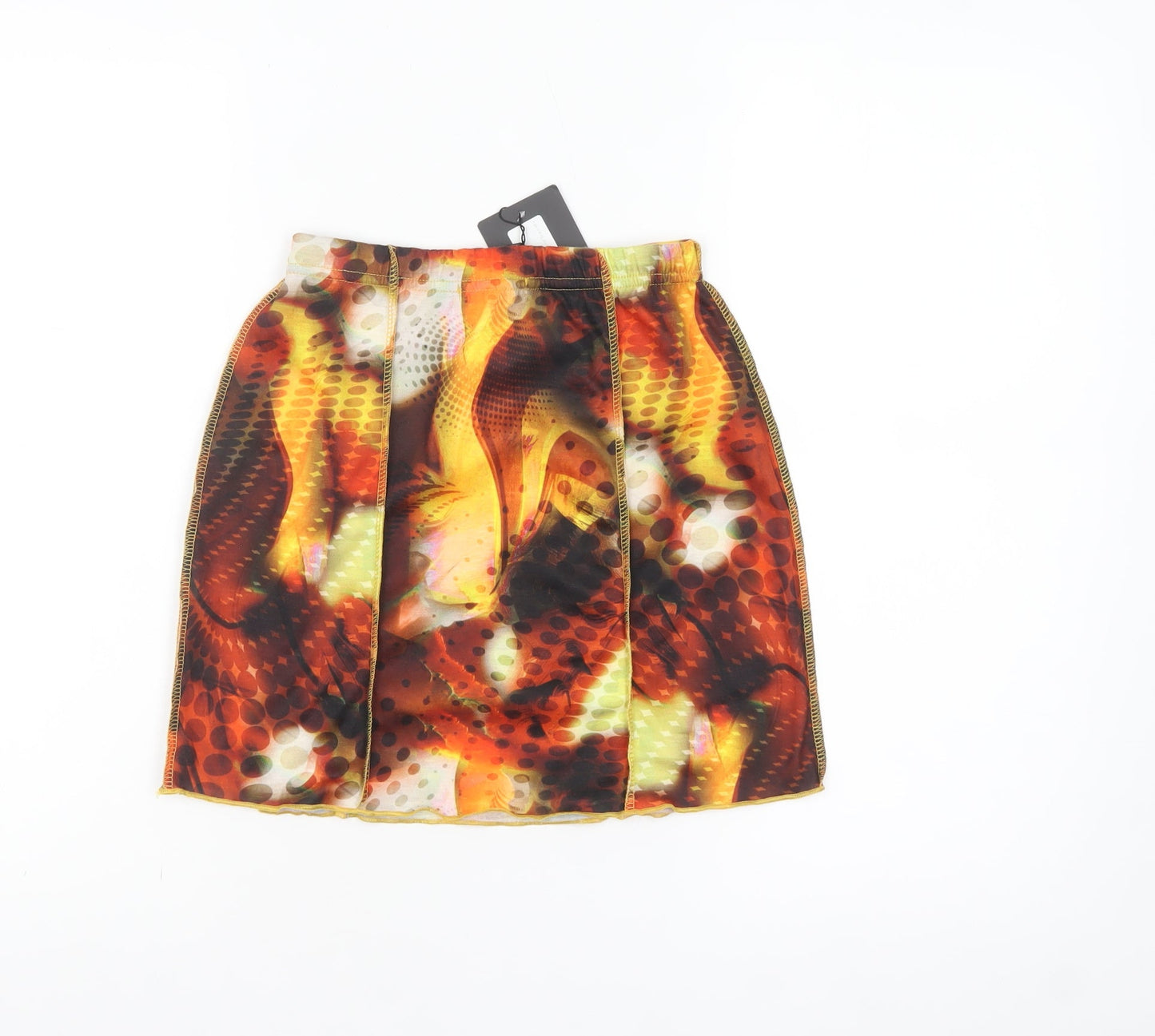 PrettyLittleThing Women's Multicoloured Size 8 Retro Pencil Short Skirt