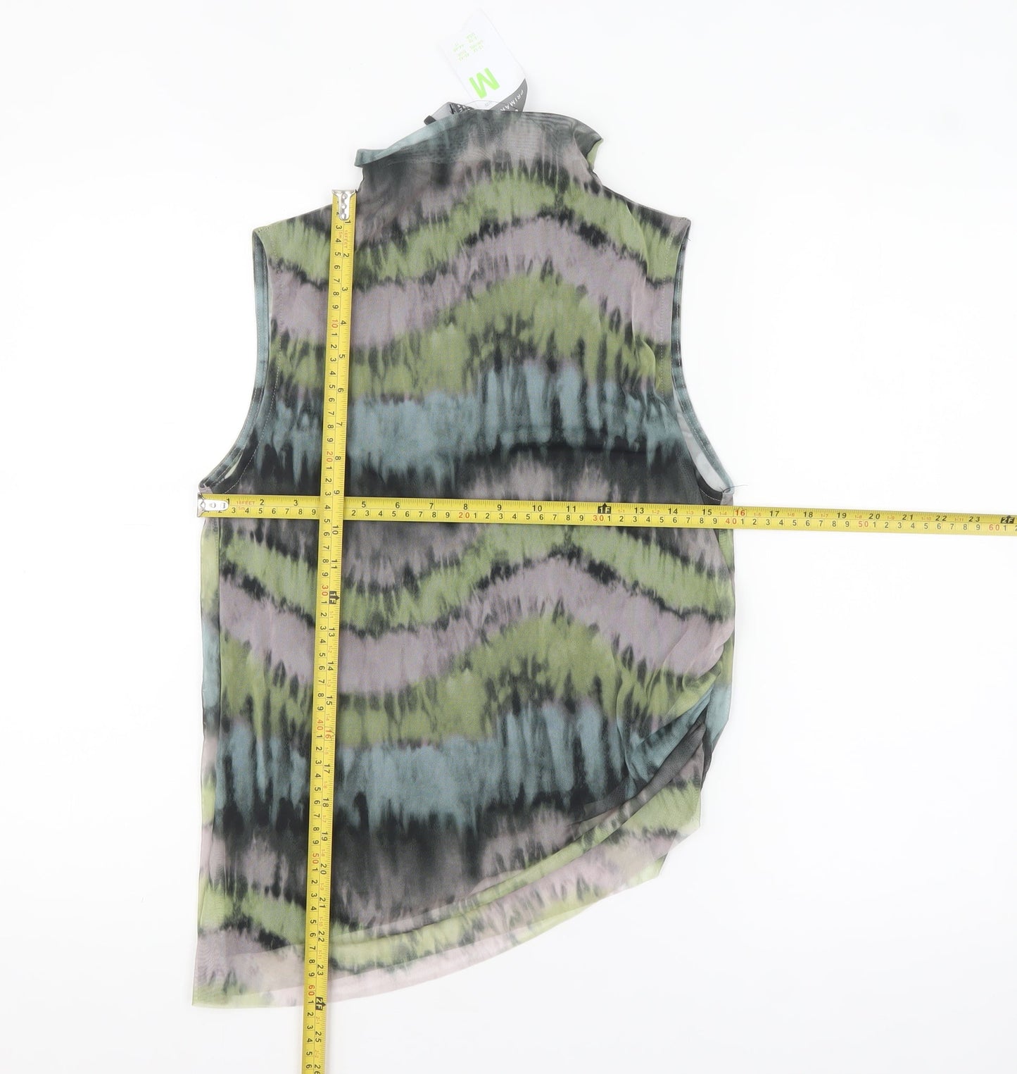 Primark Womens Multicoloured Mesh High Neck Sleeveless Tank Top Size M