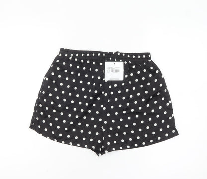 Preloved Motel Womens Black Polka Dot Shorts Size 12 Regular Fit - Detail