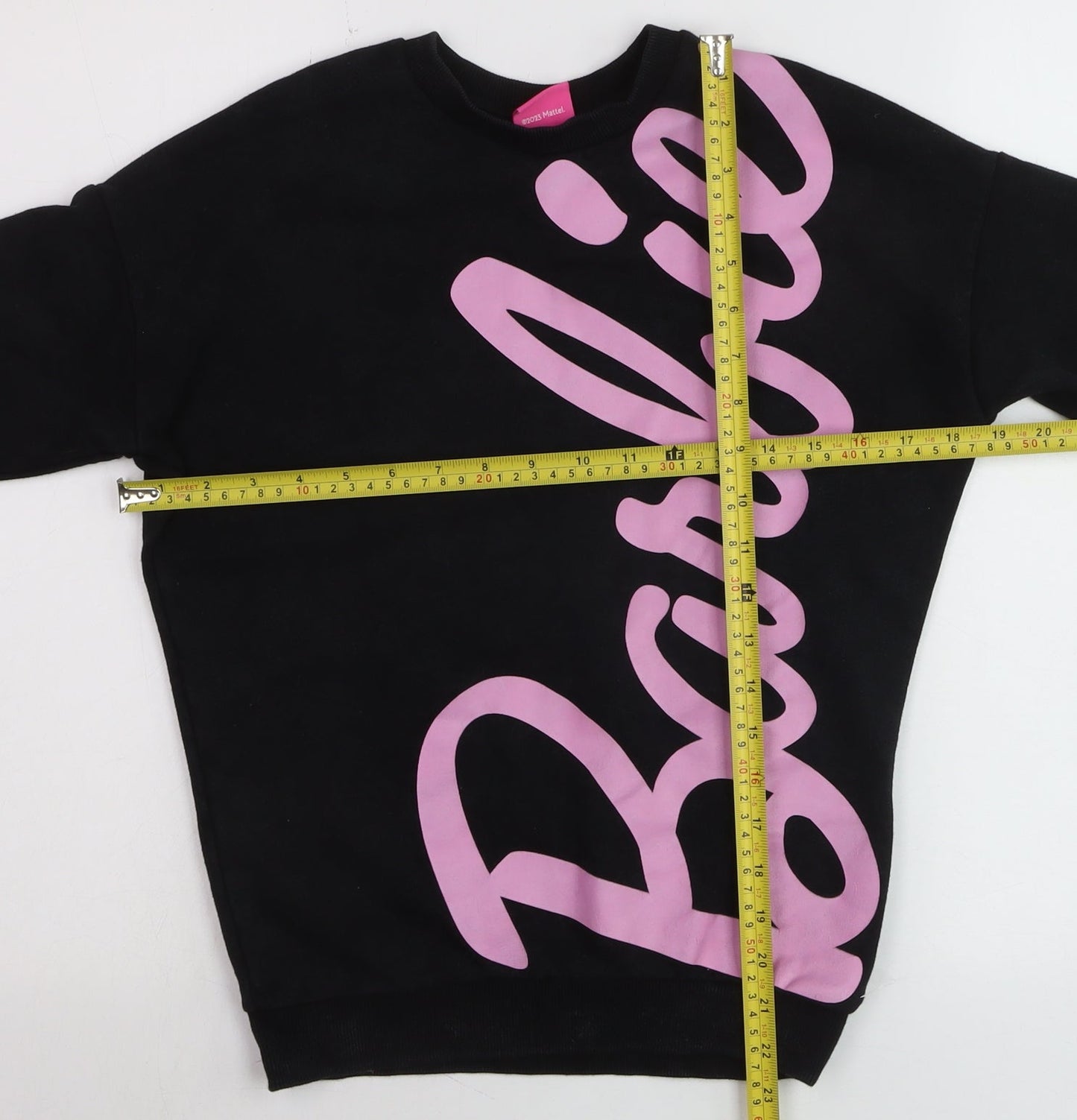 Barbie Girls Black Pullover Sweatshirt 13-14 Years Logo Graphic Print
