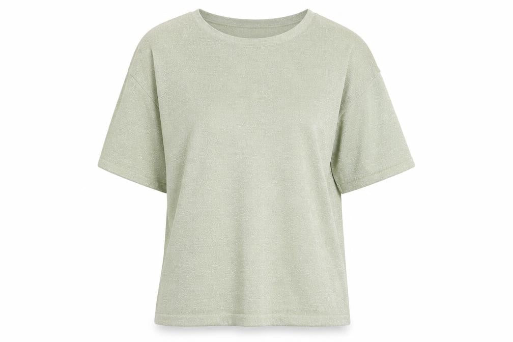 Marks & Spencer Women’s Light Green Glitter Knit T-Shirt Medium