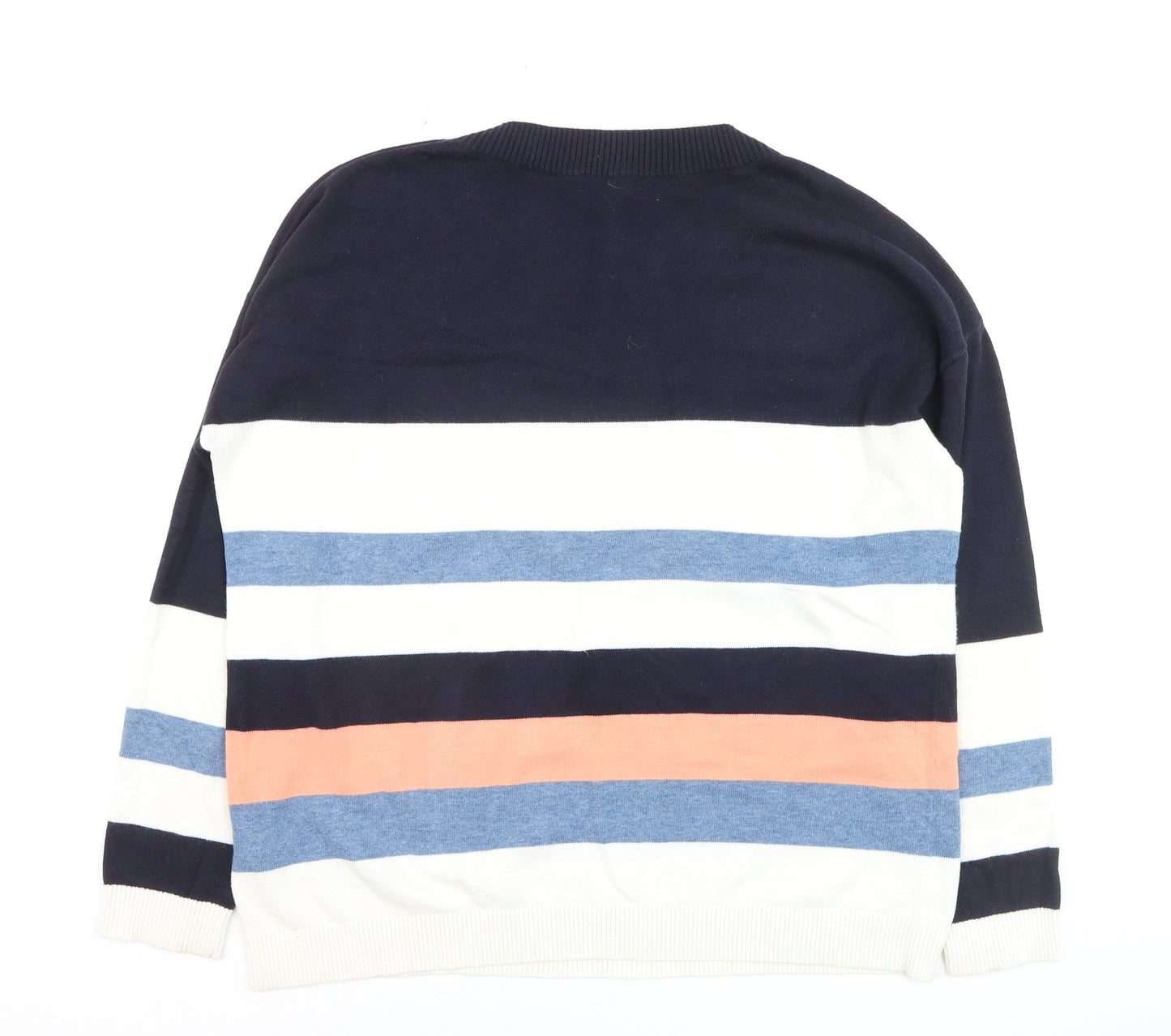 Hobbs Women's Multicoloured Striped Cotton Crew Neck Jumper Size L