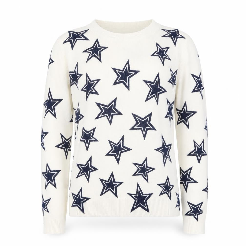 Marks & Spencer Women's Ivory Star Print Jumper UK 8