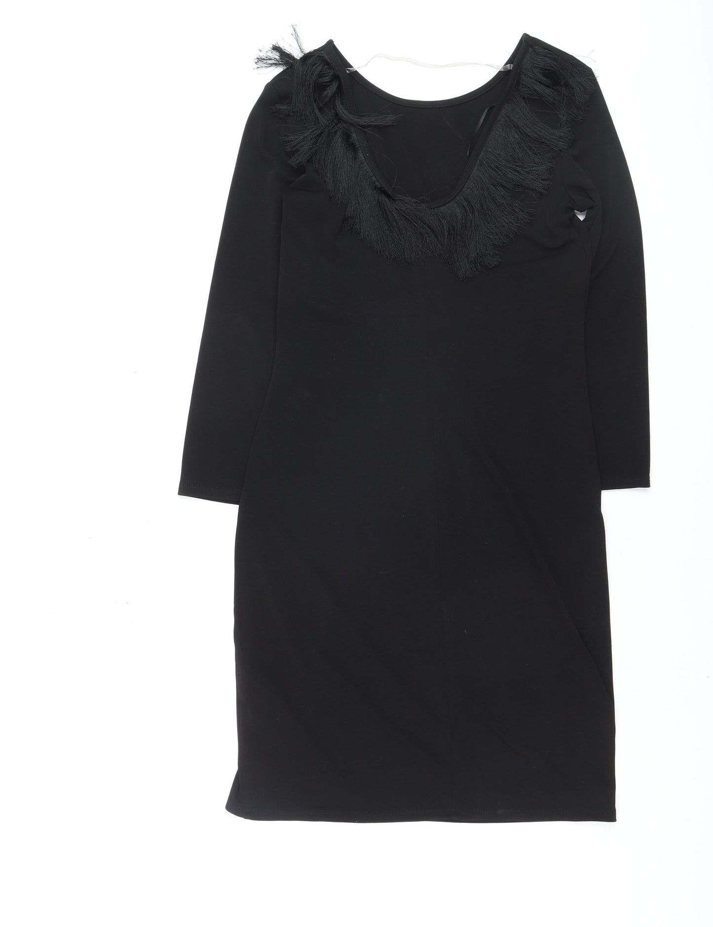 Armani Exchange Women's Black Fringe Bodycon Knee Length Dress M