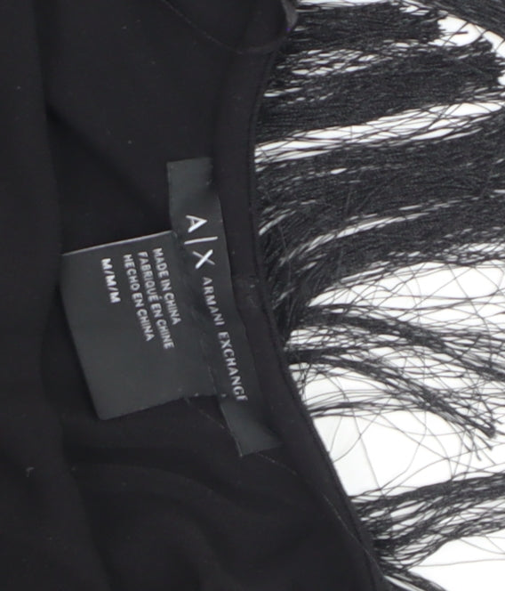 Armani Exchange Women's Black Fringe Bodycon Knee Length Dress M
