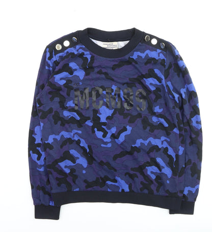 Additional front view of Baum und Pferdgarten Women's Blue Camo jumper, size M