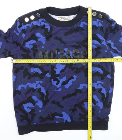 Back view of Baum und Pferdgarten Women's Blue Camo jumper, size M