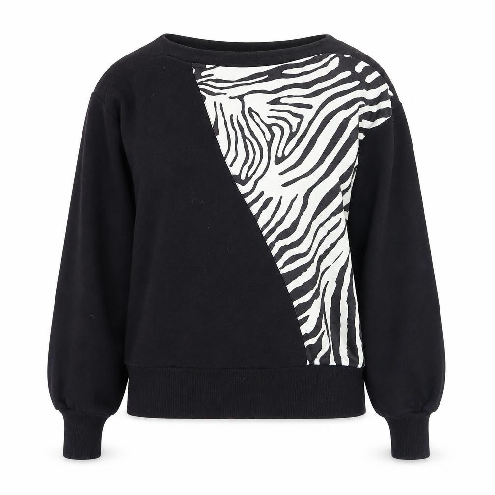 River Island Women's Black Zebra Print Pullover Jumper Size 2
