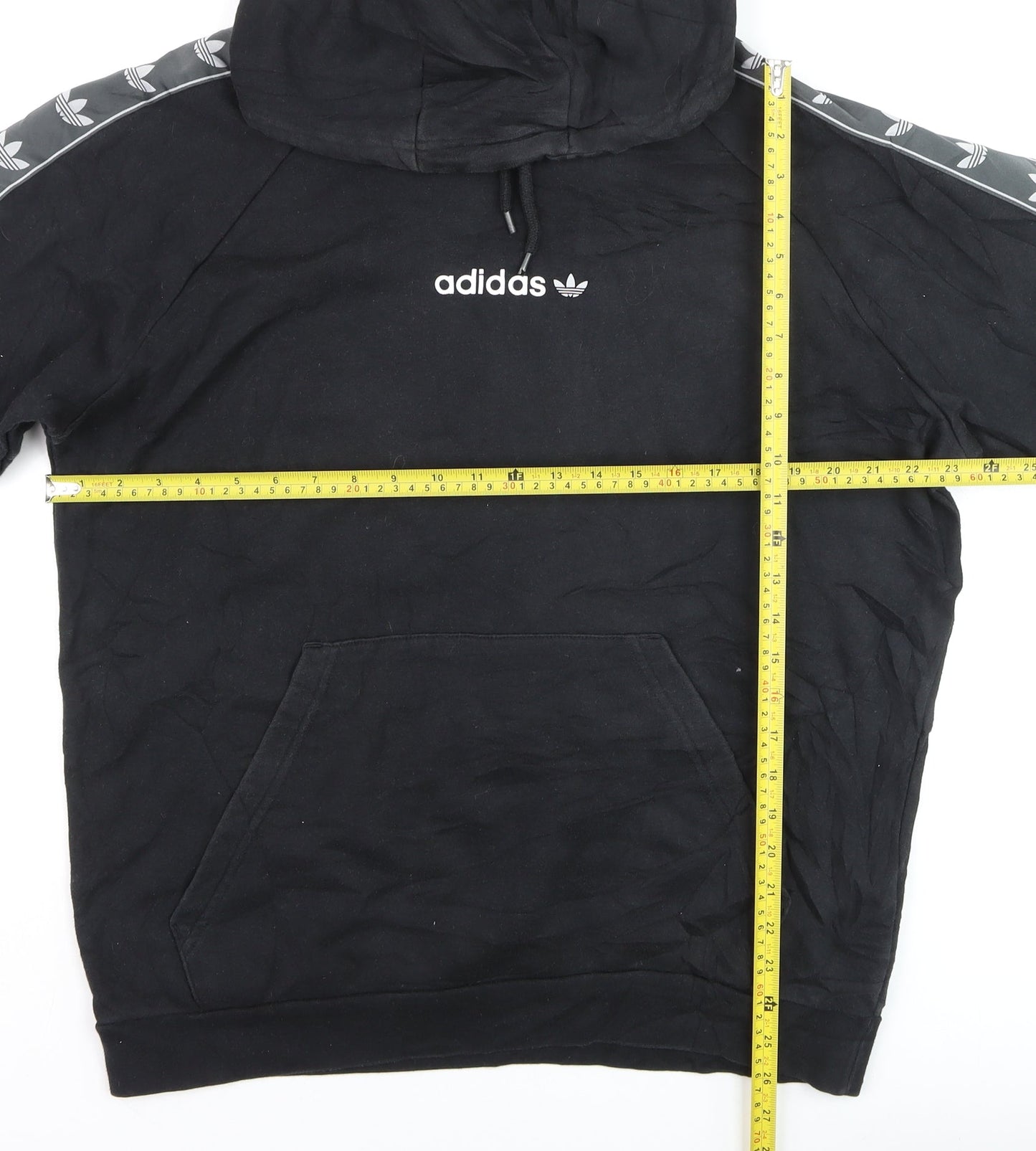 Adidas Men's Black Pullover Hoodie L Logo Fleece Sportswear