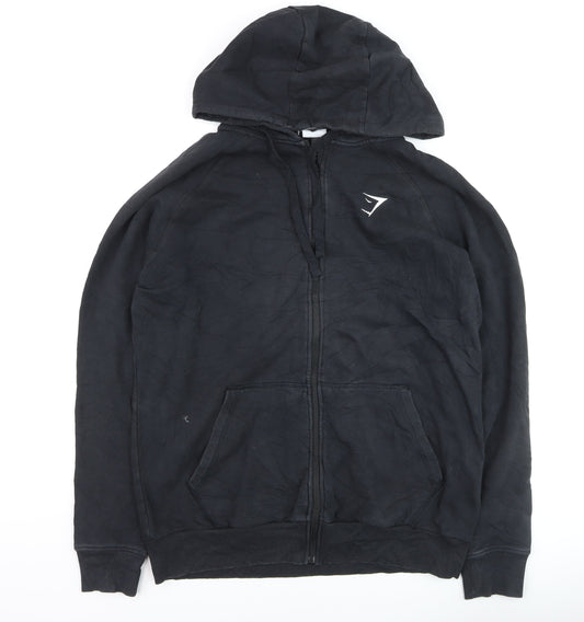 Gymshark Men's Black Full Zip Hoodie Size L Regular Fit
