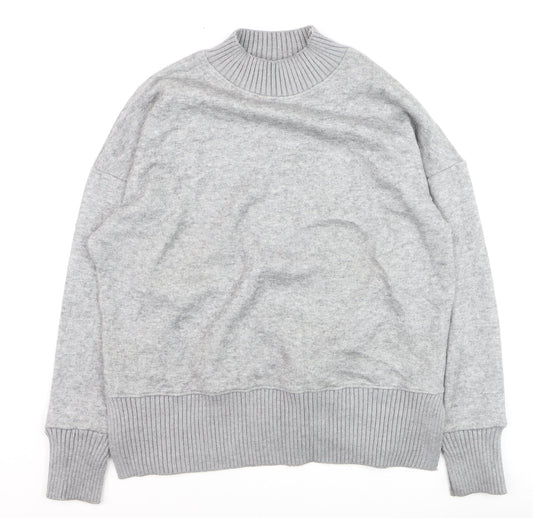 Next Men's Grey Mock Neck Pullover Jumper M Regular Fit