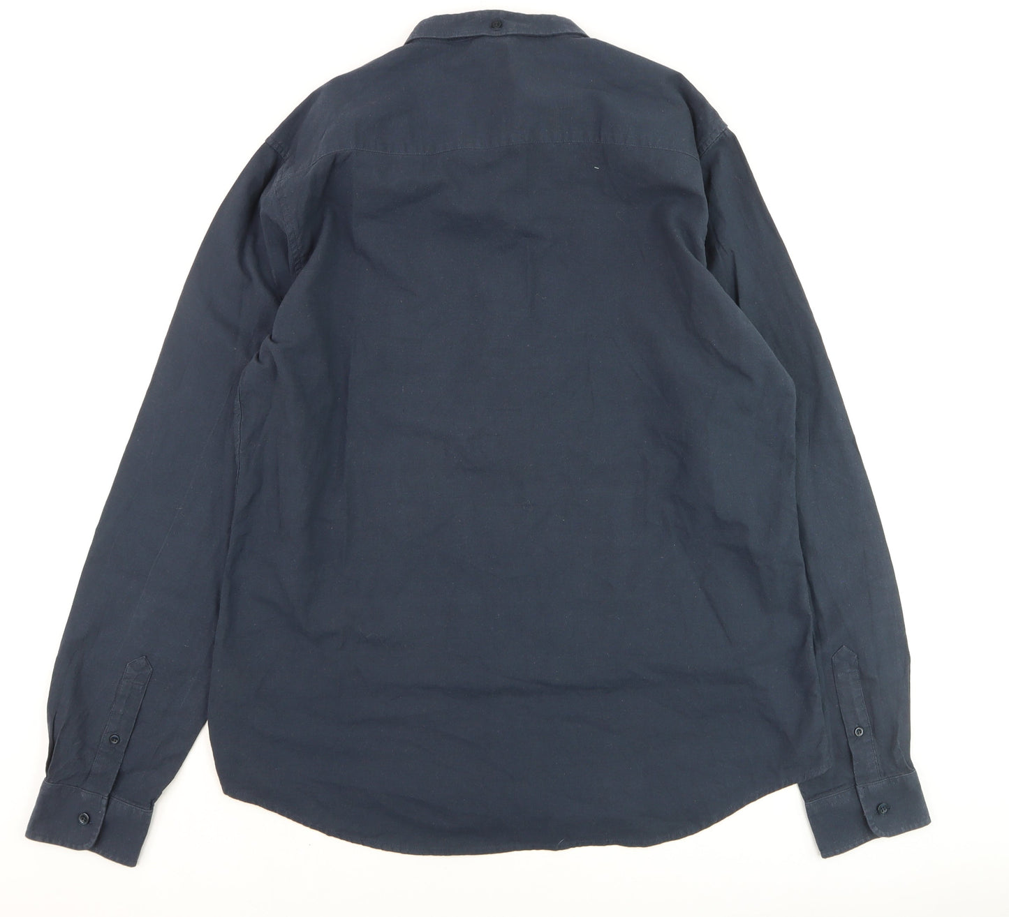Firetrap Men's Navy Blue XXL Classic Long Sleeve Dress Shirt