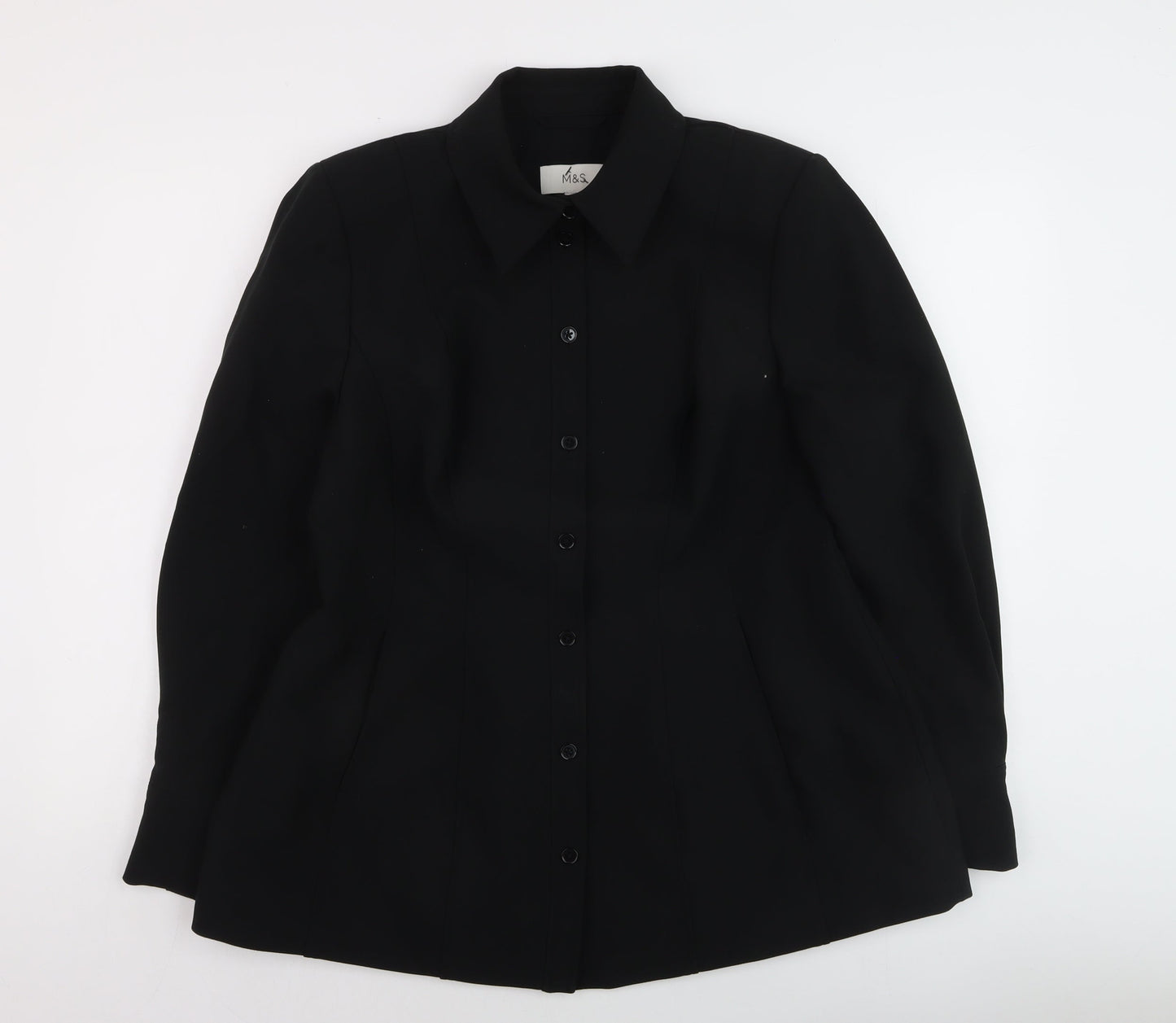 Marks and Spencer Womens Black Blazer Jacket Size 16 Regular Fit