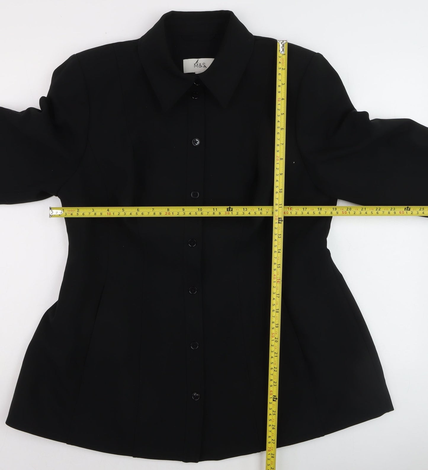 Marks and Spencer Womens Black Blazer Jacket Size 16 Regular Fit