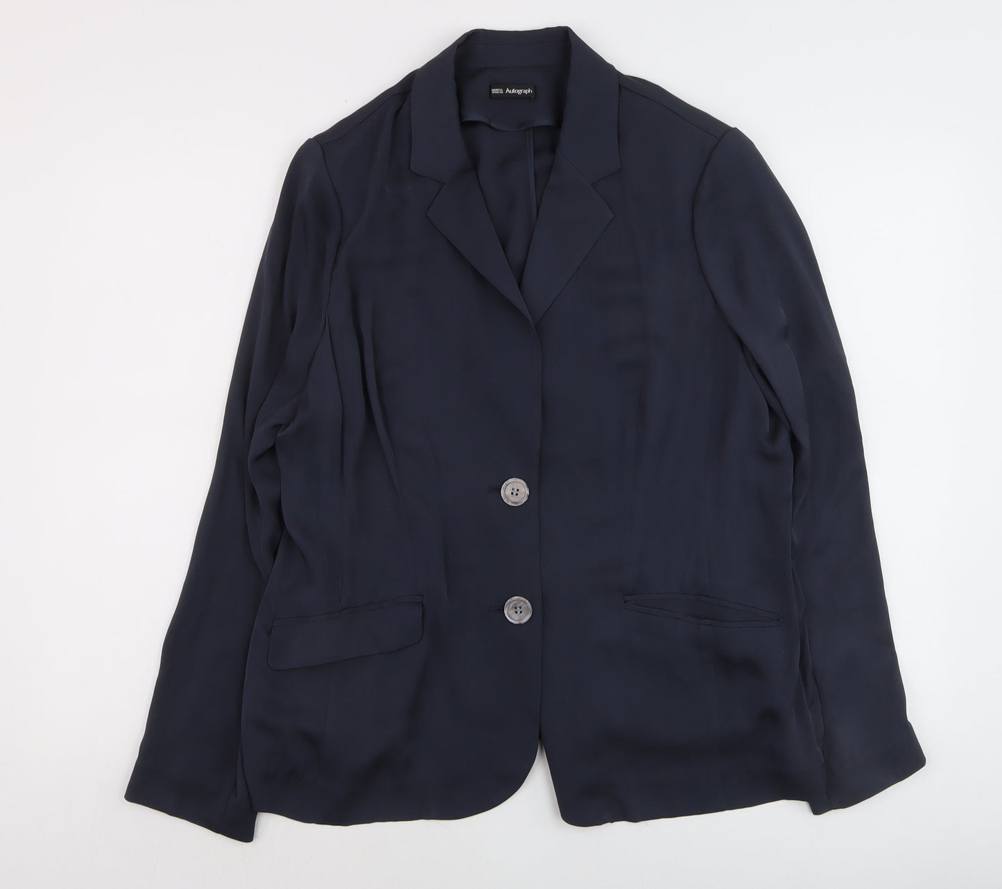 Marks and Spencer Autograph Women's Blue Silk Blazer UK 16