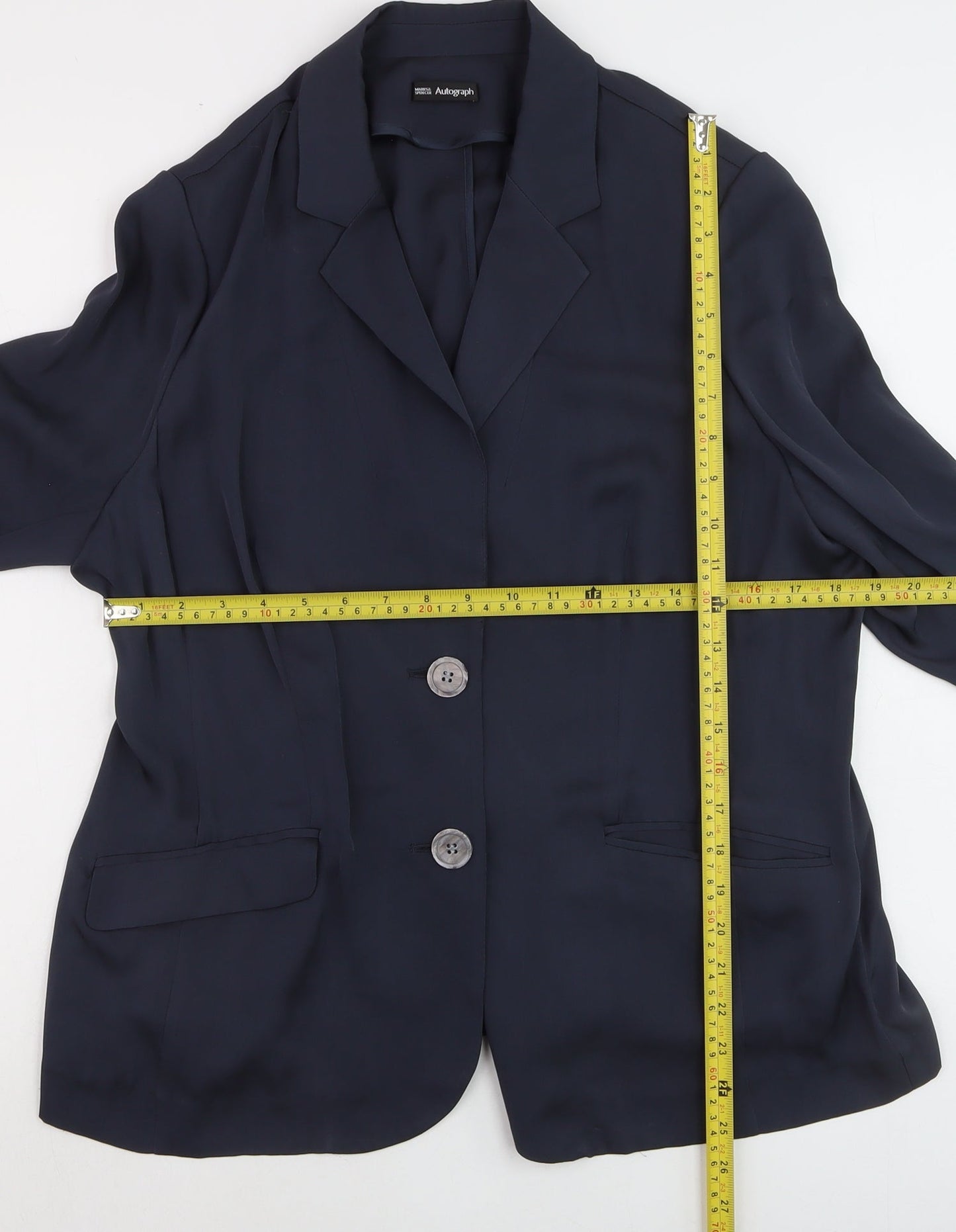 Marks and Spencer Autograph Women's Blue Silk Blazer UK 16