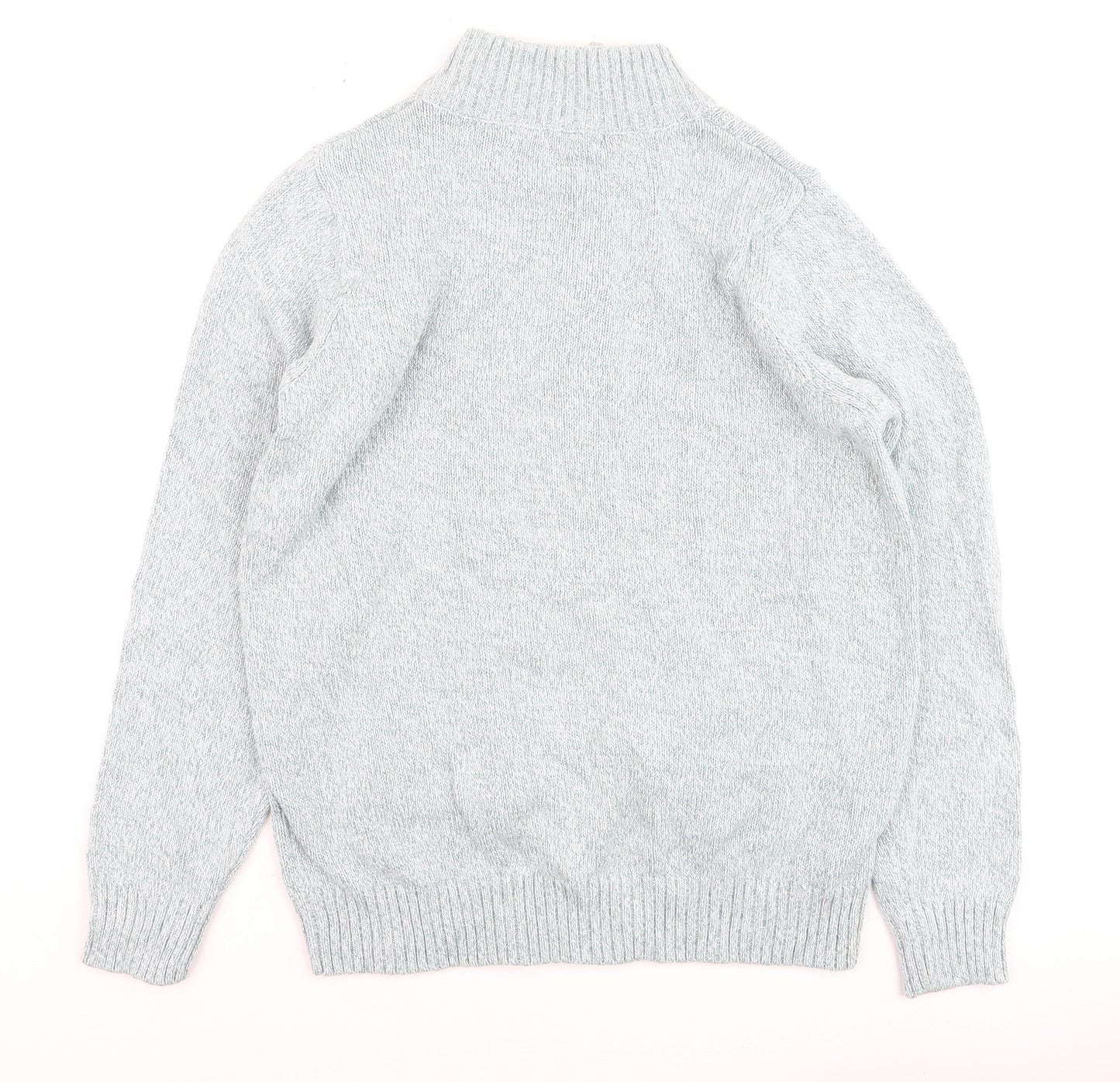 ISLE Essentials Men's Grey Cable-Knit Full Zip Jumper M