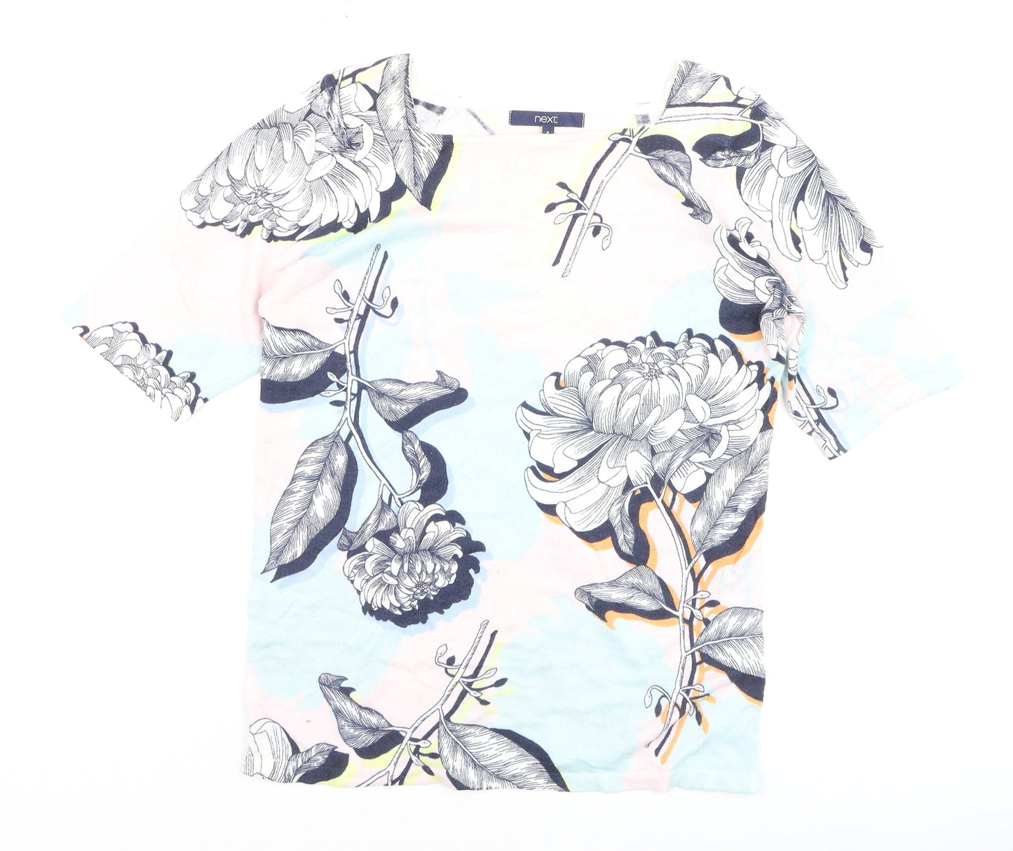Next Womens Multicoloured Floral Cotton T-Shirt Size 8