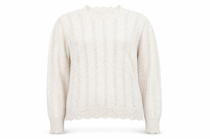 Front view of Marks & Spencer Per Una Women Beige Knit Jumper, size 14, Pullover