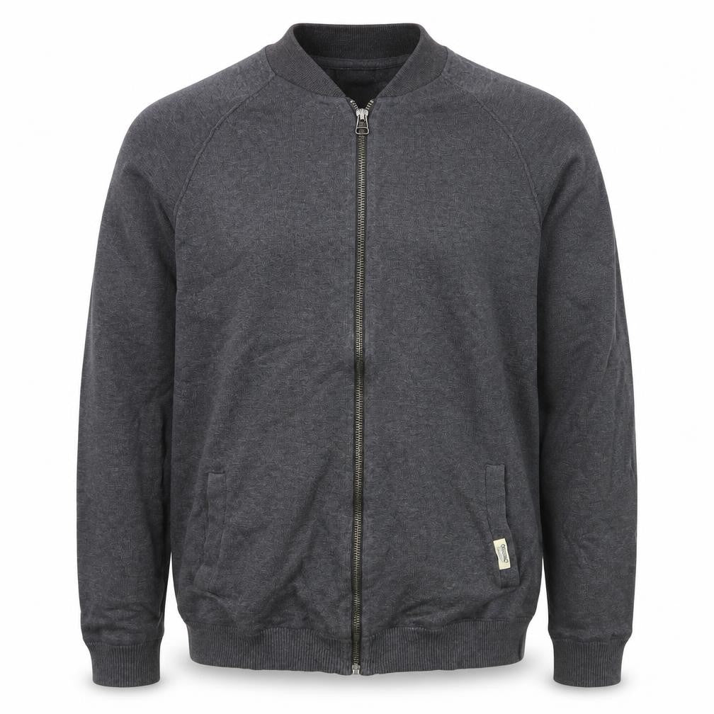 Jack & Jones Mens Grey Full Zip Cotton Jumper Size L