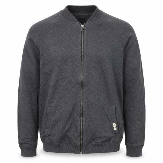 Front view of Jack & Jones men’s grey full zip cotton jumper, size L