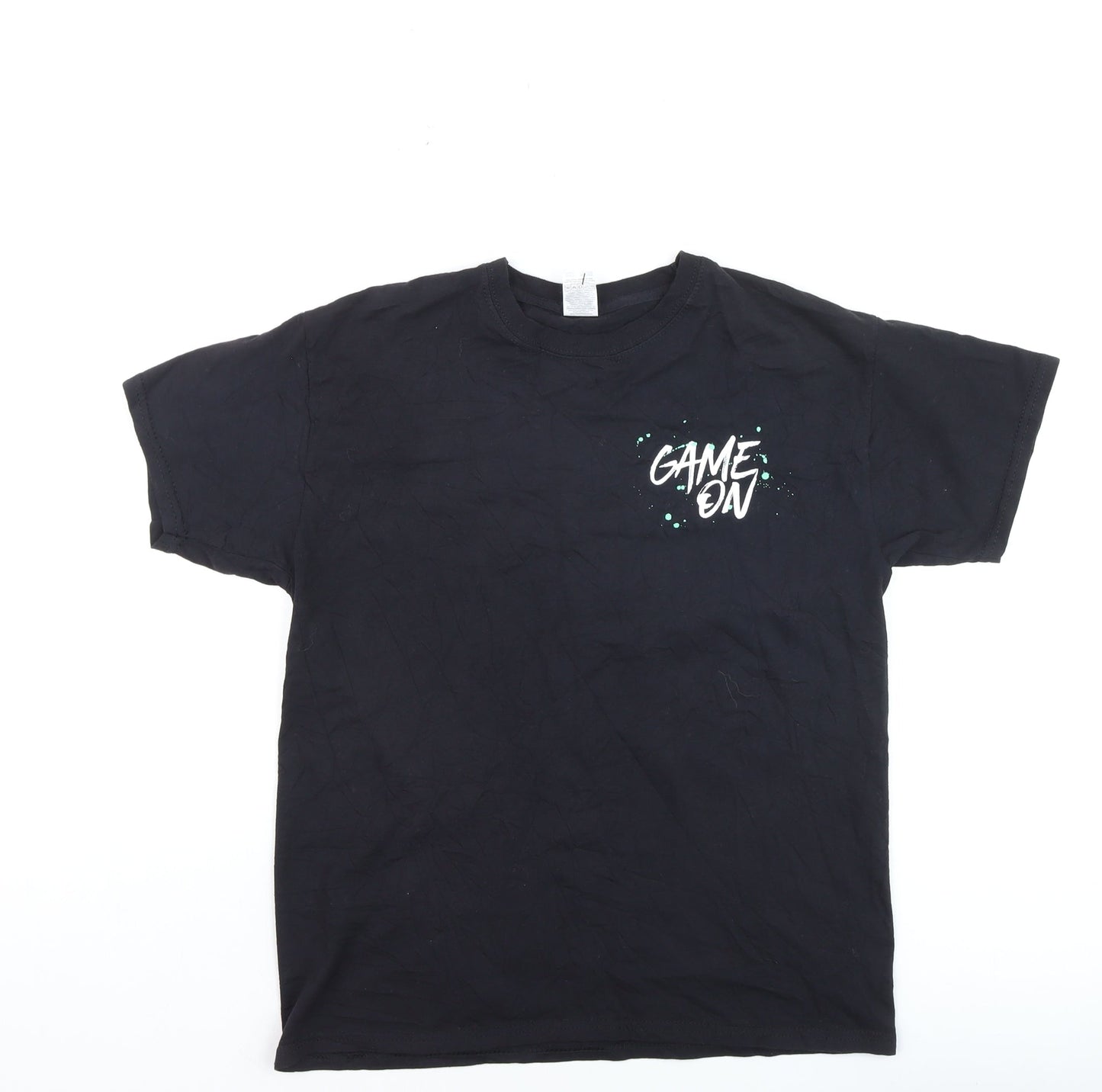 Fruit of the Loom Boys Black 'Game On Player 1' Gaming Graphic T-Shirt 12-13 Years