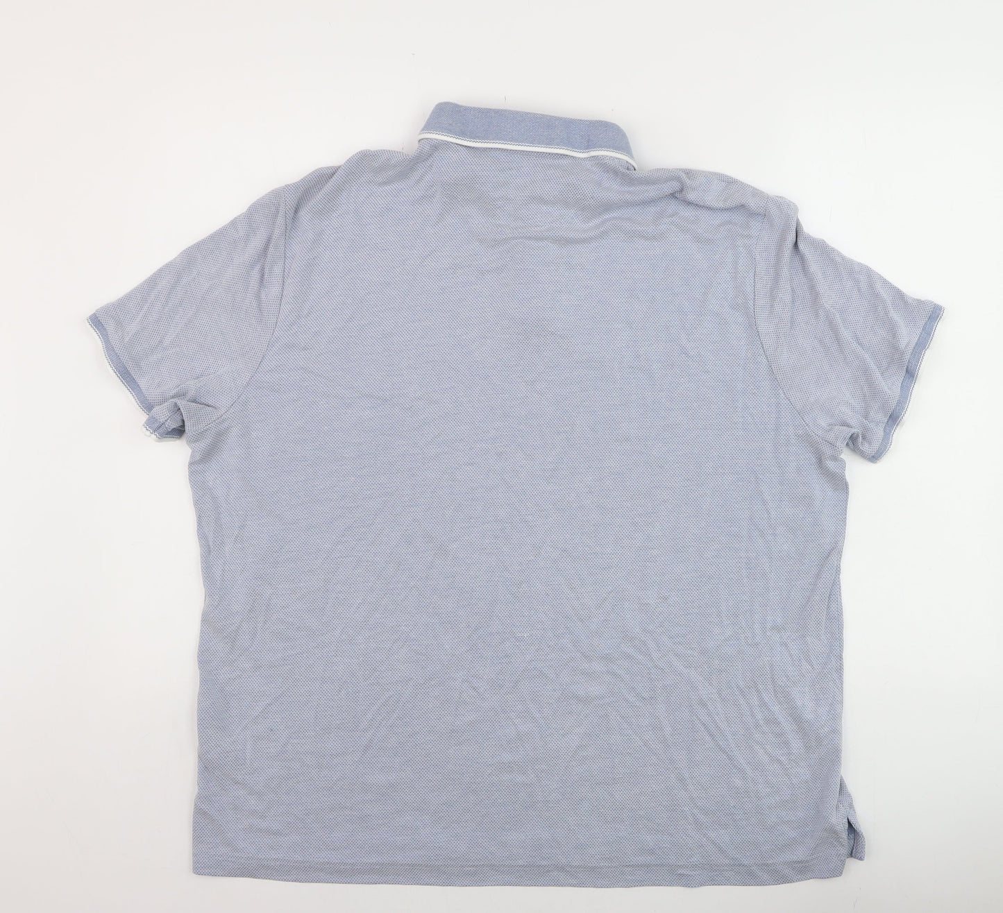 Marks and Spencer Men's Blue 2XL Short Sleeve Polo Shirt