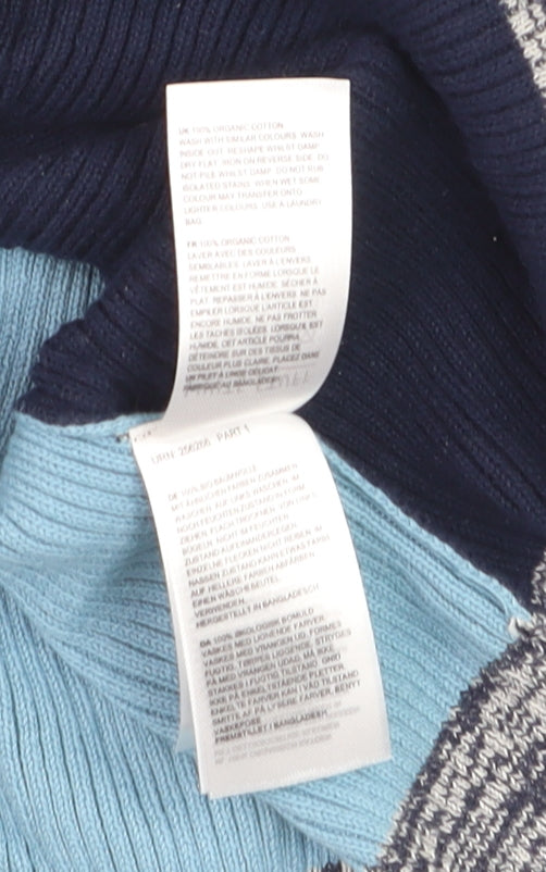 White Stuff Women’s Blue Green Polo Long Sleeve Cotton Top Size 8