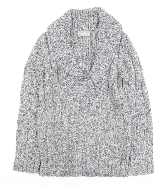 Wallis Women’s Grey Chunky Knit Cowl Neck Jumper Size 8