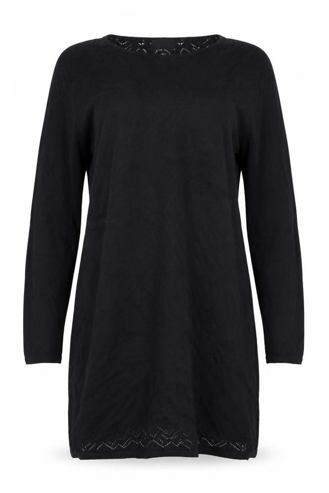 Cynthia Rowley Women’s Black Knit Shift Dress Size L Long Sleeve