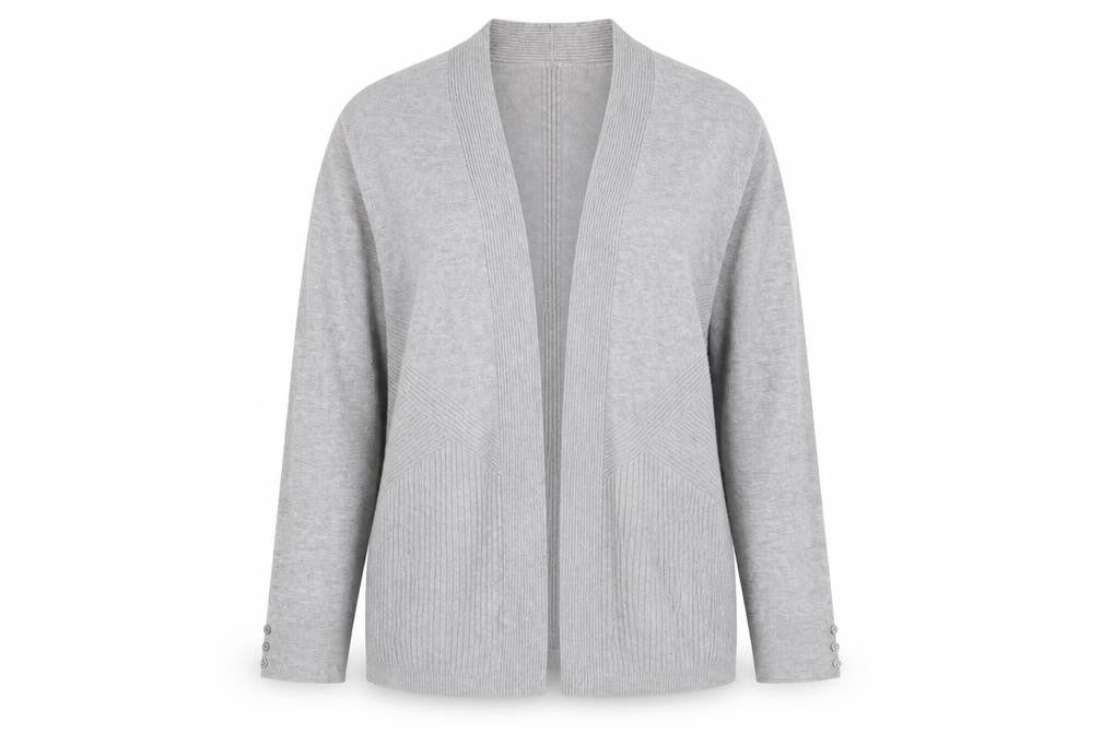 89th + Madison Women's Grey Long Sleeve Open Knit Cardigan Size L