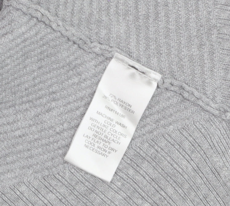 89th + Madison Women's Grey Long Sleeve Open Knit Cardigan Size L