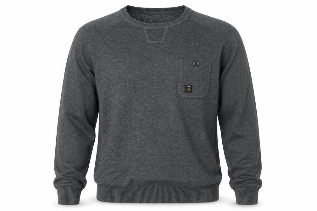 Duck and Cover Men’s Grey 2XL Cotton Crew Neck Pullover Jumper