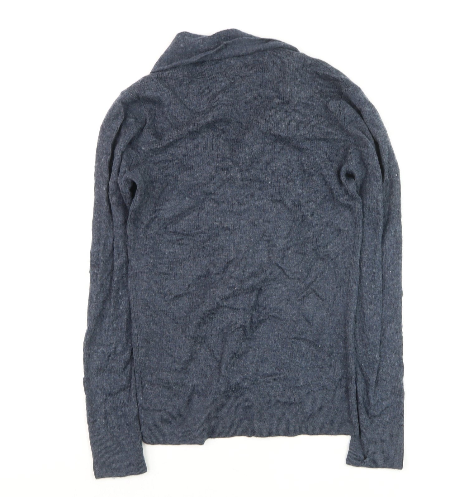 AllSaints Women Blue Merino Wool Open Cardigan XS