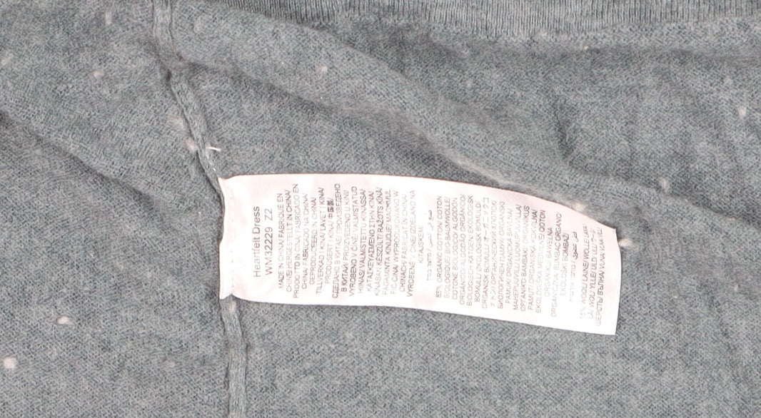 Seasalt Cornwall Women Grey Organic Cotton Long Sleeve Tunic Jumper UK 20