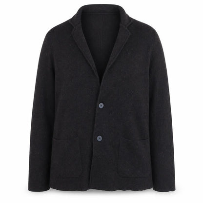 Nino Rimo Women Black Wool Blend Notch Lapel Two-Button Blazer L
