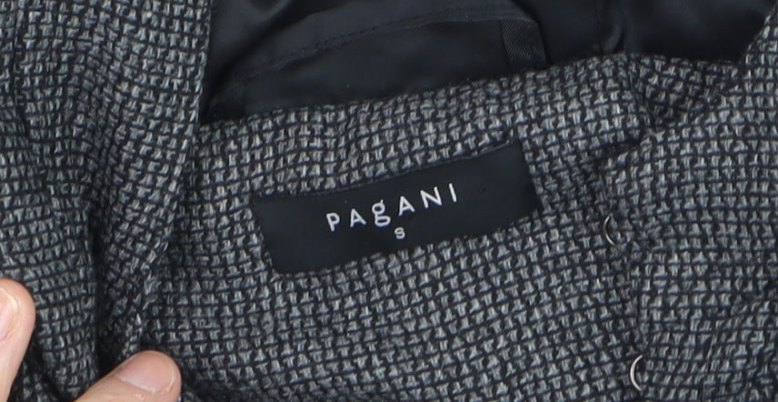 Pagani Women's Grey Wool Blend Belted Hooded Trench Coat Size S