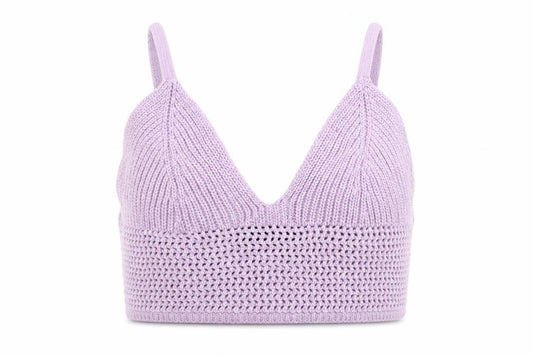 Bershka Women Purple Knit Camisole Tank Top Size S