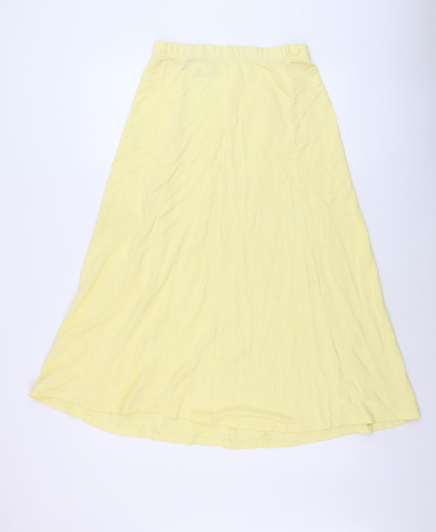 Stephen Women Yellow Cotton A-Line Midi Skirt Size 2XS Petite