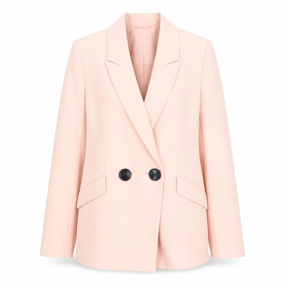 River Island Women Pink Double-Breasted Blazer Jacket Size 8