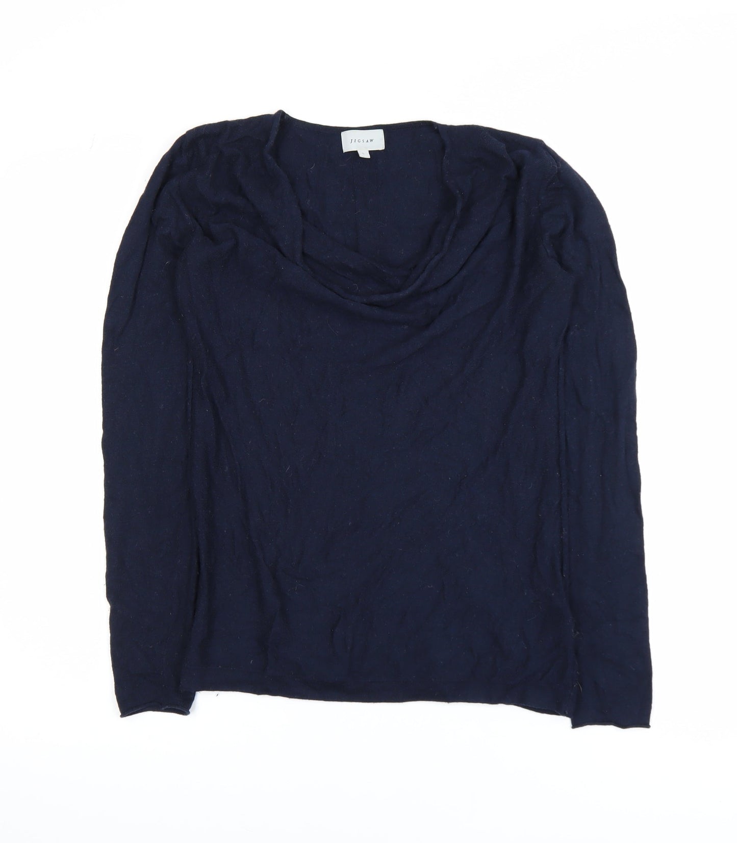 Jigsaw Women's Blue Cowl Neck Long Sleeve Knit Top Size S
