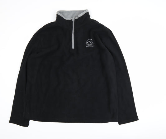 Atlas For Men Black XL Men's Activewear 1/4 Zip Fleece Jacket
