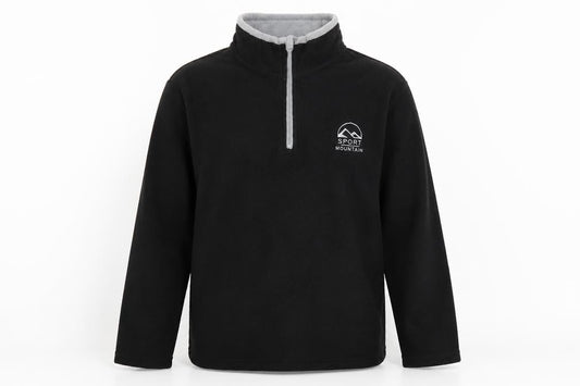 Front view of Atlas For Men Black XL Men's Activewear 1/4 Zip Fleece Jacket