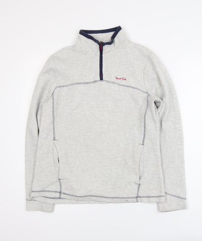 Additional front view of Weird Fish Women’s Grey 1/4 Zip Fleece Active Jacket, size UK 10