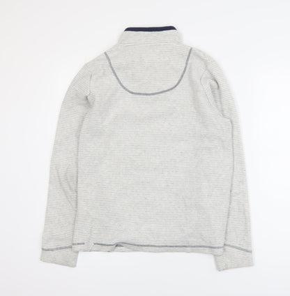 Close-up detail of Weird Fish Women’s Grey 1/4 Zip Fleece Active Jacket, size UK 10