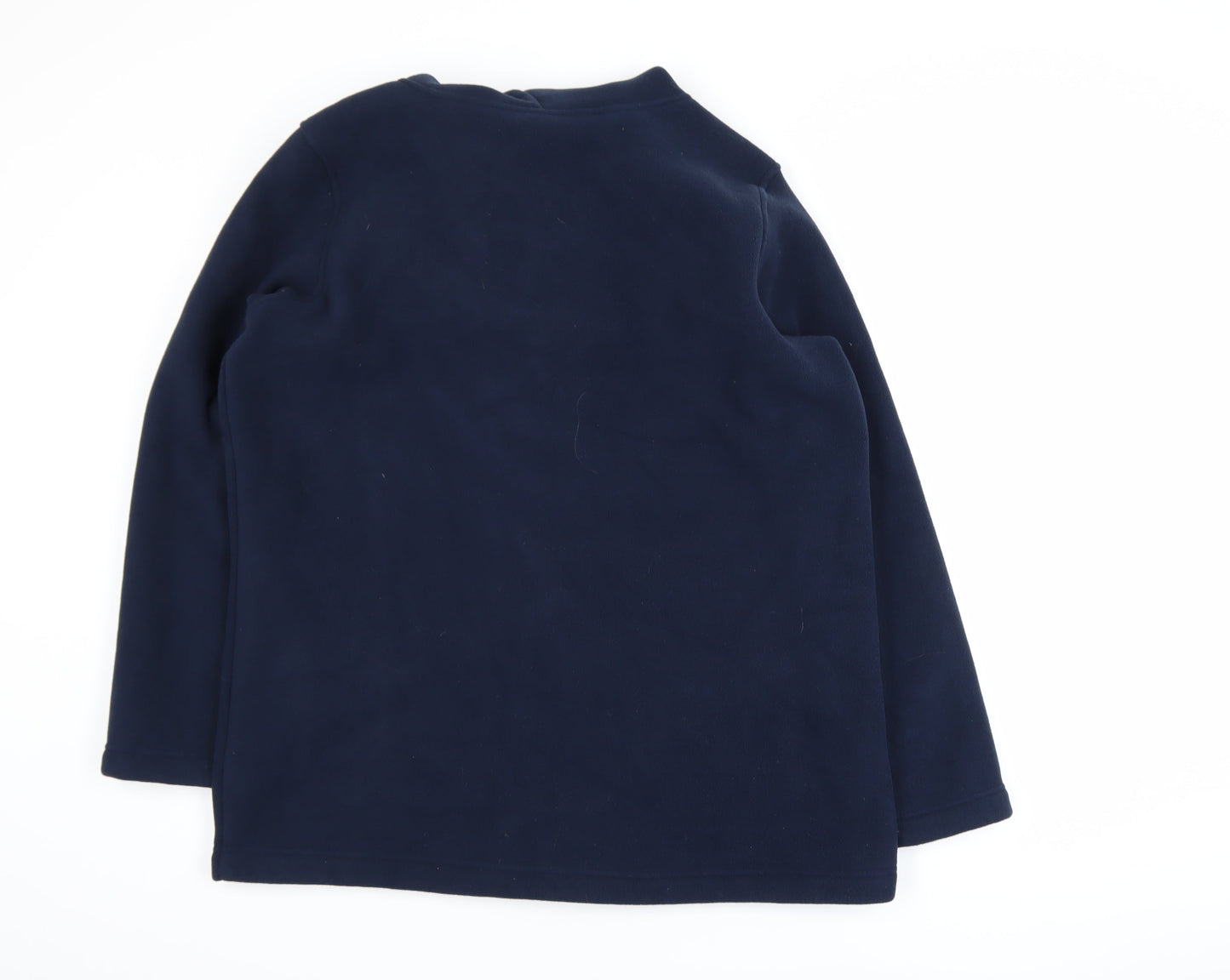 EWM Womens Blue Hooded Mid-Length Duffle Coat Size M Fleece
