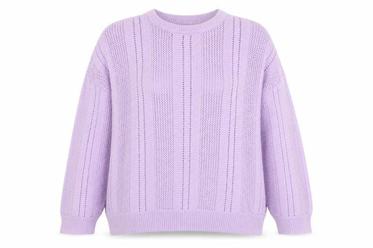 Marks & Spencer Women's Purple Open-Knit Cotton Jumper L