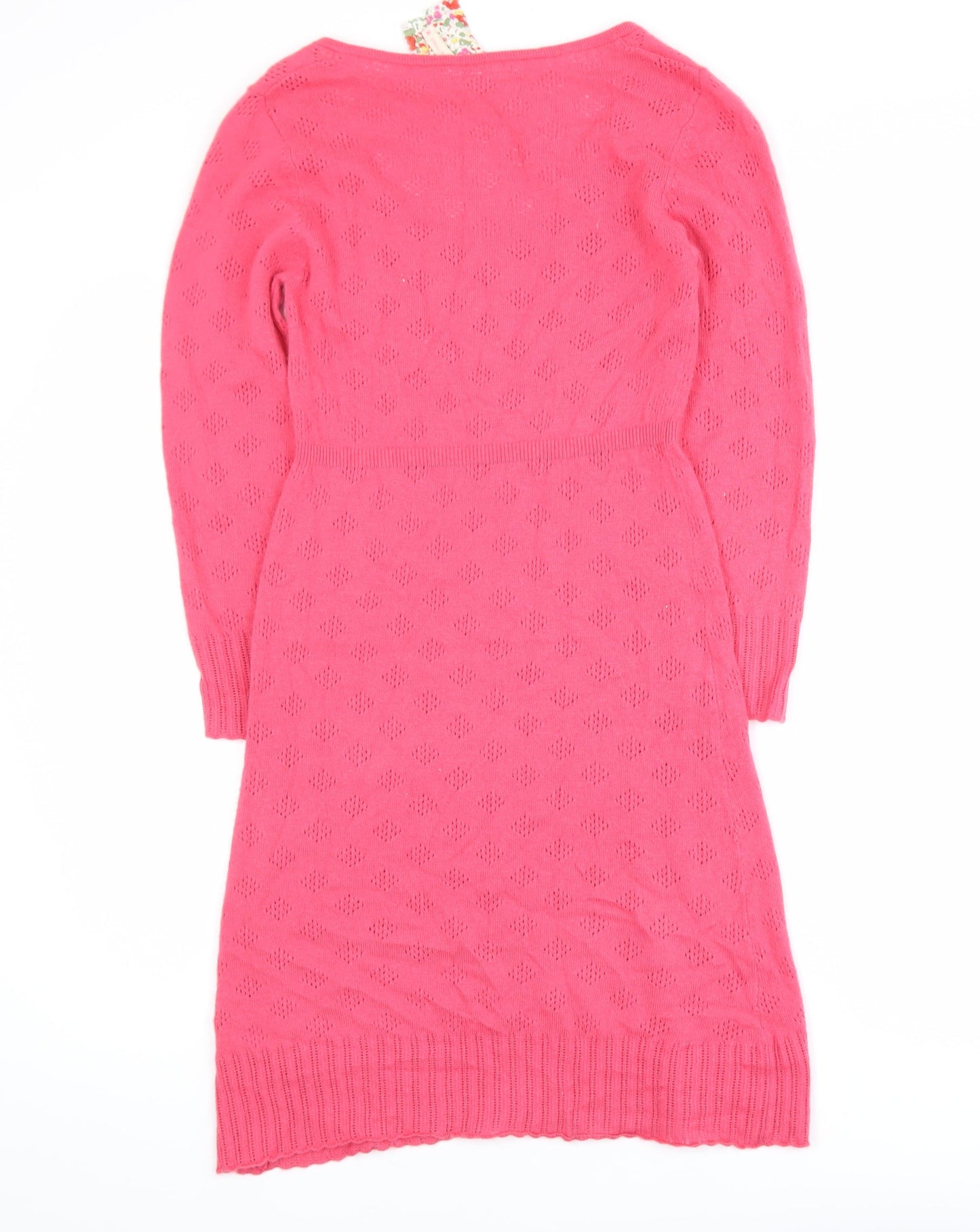 White Stuff Women Pink Jumper Dress Size 8 Knit Long Sleeve