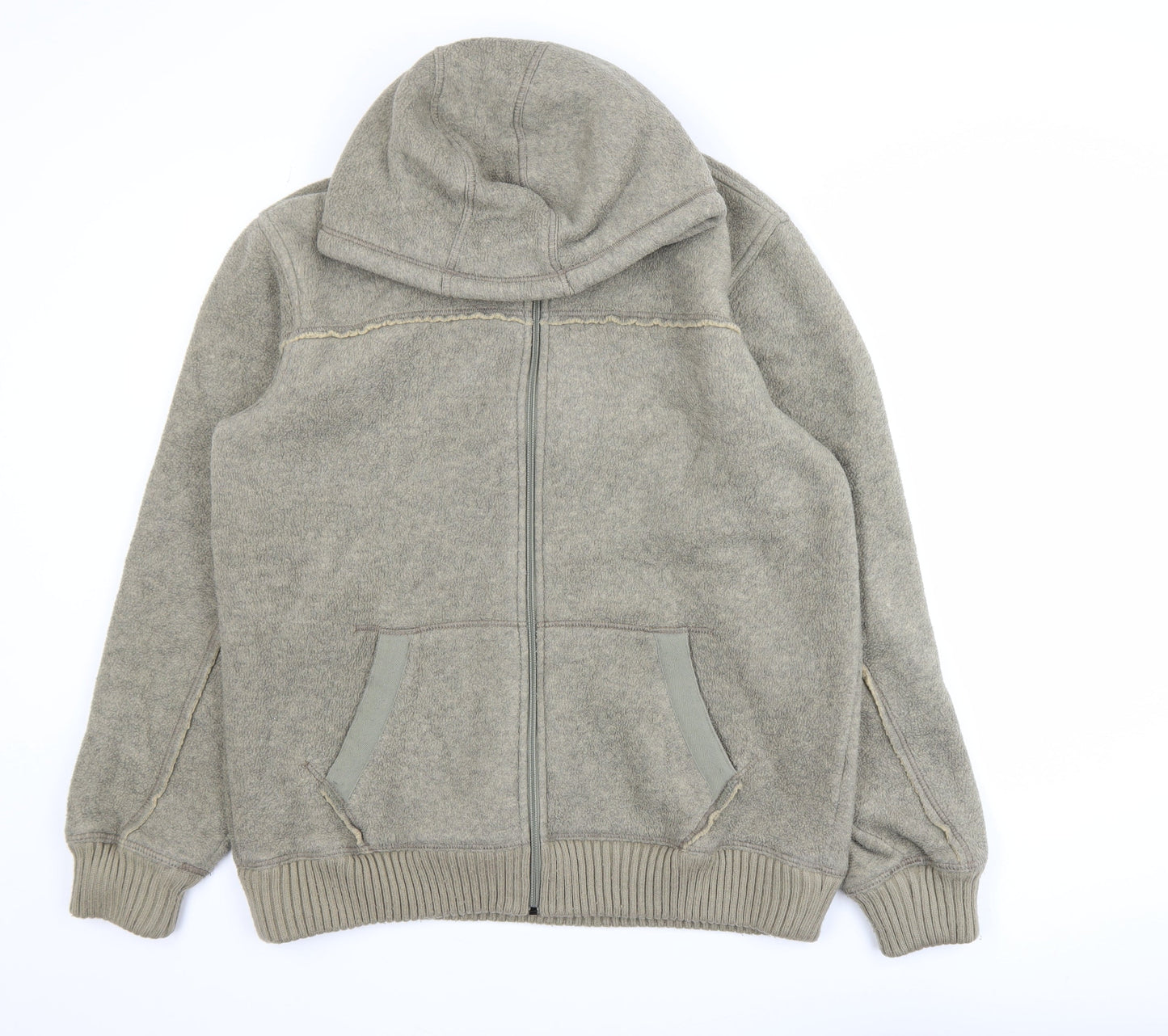 Marks and Spencer Blue Harbour Men's Grey Hooded Fleece Jacket L