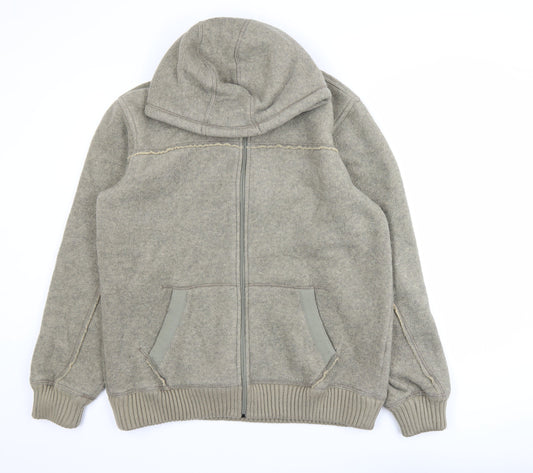 Marks and Spencer Blue Harbour Men's Grey Hooded Fleece Jacket L
